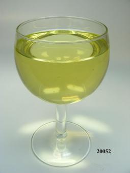Wine glass with white wine, short foot (real glass) dummy (8x14 cm)
