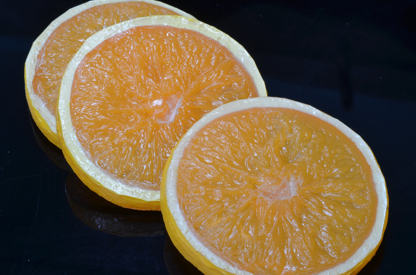 Sinaasappel schijven, 3 stuks - 8x1 cm zeer mooi - dummy