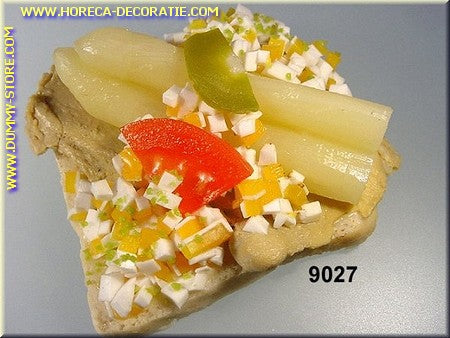 Delicious toast with asparagus - imitation