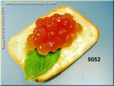 Toast with yellow caviar - dummy