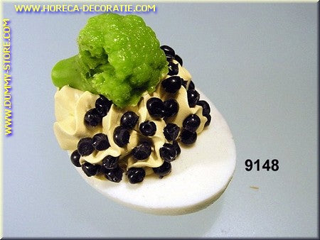 Stuffed Egg with Caviar and Broccoli - dummy