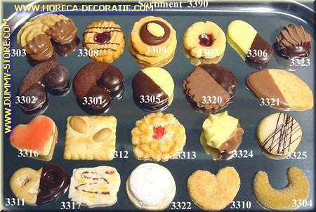 Koek assortiment, 21 stuks - namaak dummy