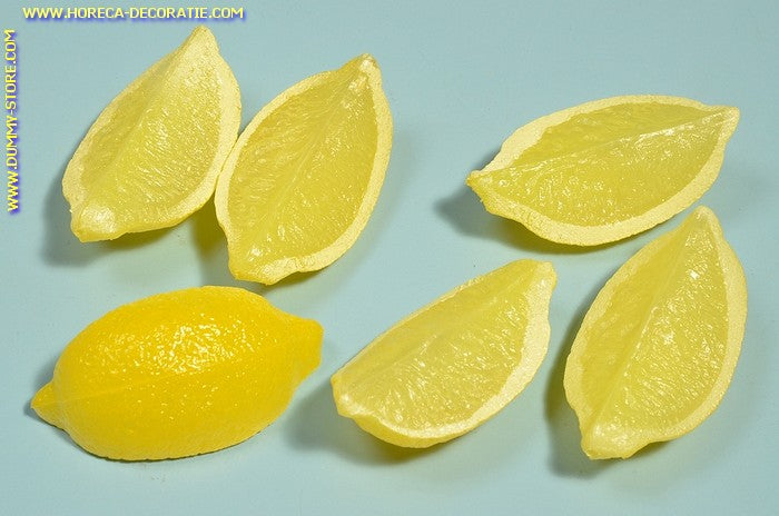 Lemon, 6 segments - 90x35 mm - dummy - Fruit - imitation