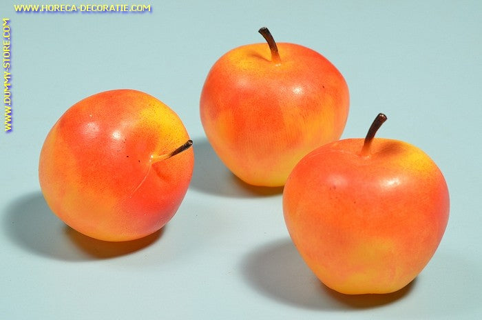Appels, medium, 3 stuks (decoratie) 7x7 cm dummy - namaak