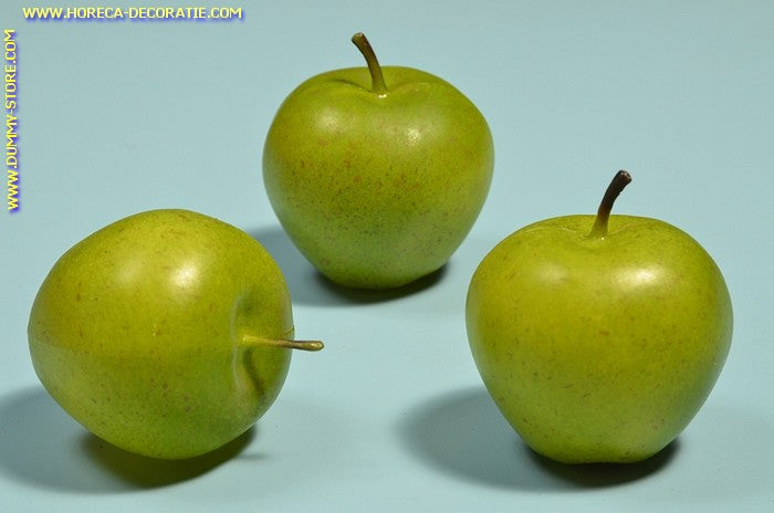 Groene Appels, medium, 3 stuks (decoratie) 7x7 cm dummy