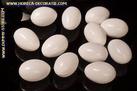 Decoratie Eieren, wit, 12 stuks - 45x65 mm dummy namaak imitatie