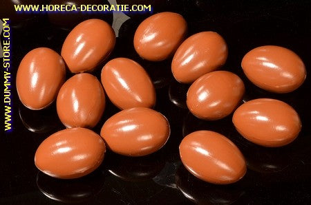 Decoration Eggs, chocolate color, 12 pieces - 45x65 mm