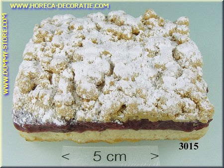 Snow cake square, Cherries - fake - dummy