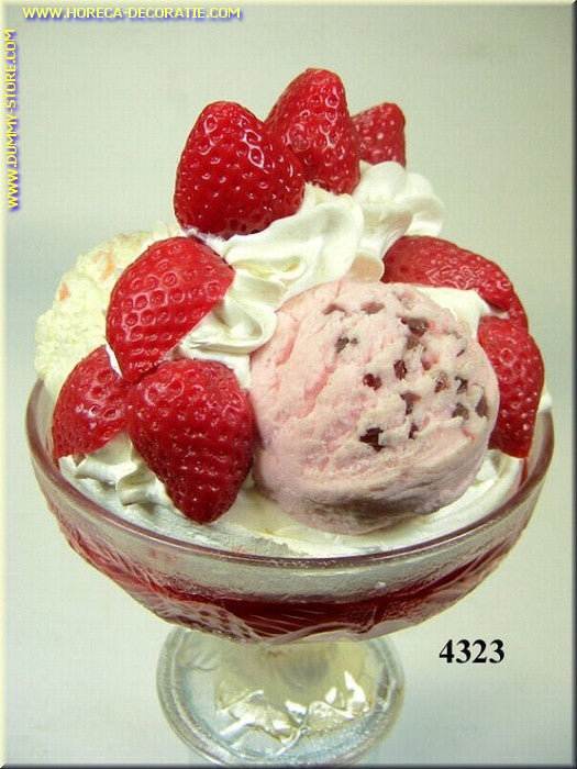 Strawberry ice cream sundae dummy