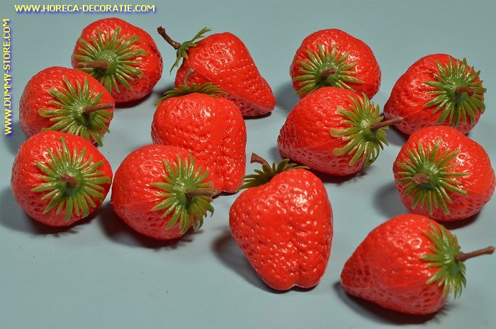 Aardbeien, groot, 12 stuks - Ø 50 mm - Fruitdummy