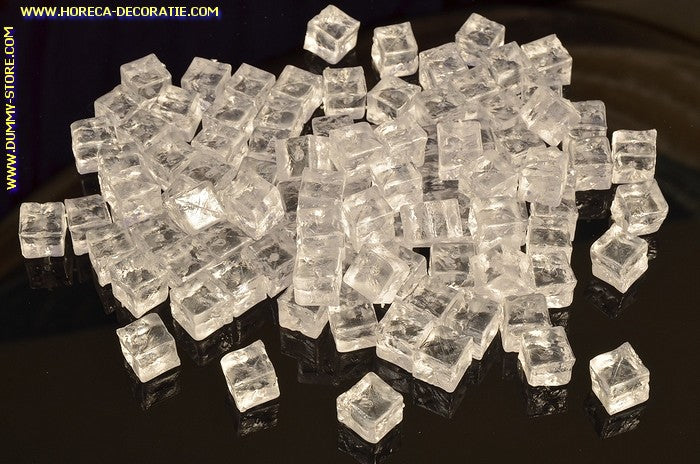 IJsblokjes, klein, 100 stuks - 10x10x10 mm - dummy namaak