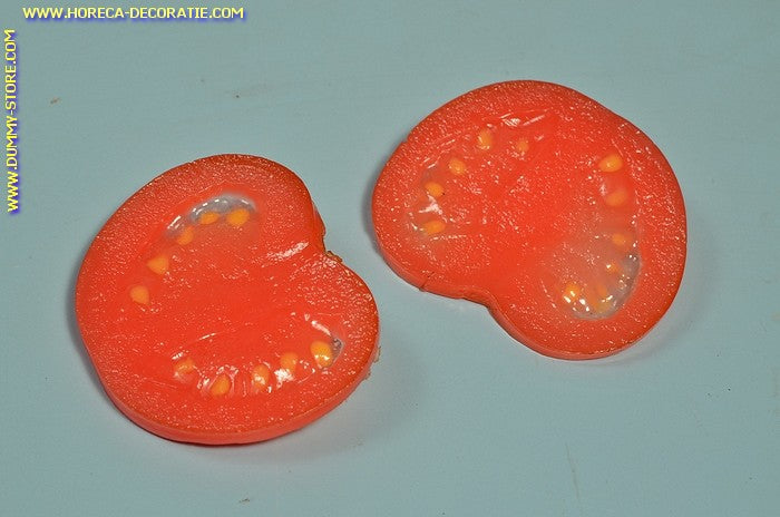 Tomaat, plakje 6x6 cm H:0,5 cm- namaak - dummy - imitatie