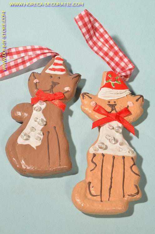 Cat shaped cookies, 2 pieces, lxhxb: 14x1x5.5 cm - dummy