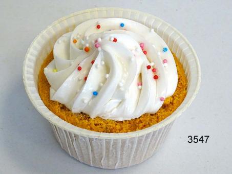 Cupcake Dummy WIT met Spikkels, 7x7x7 cm