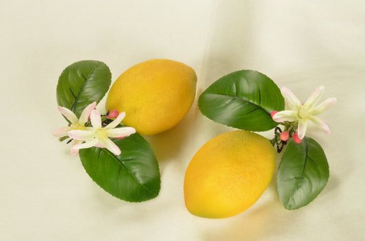 Lemon, with leaf lxhxb: 10x7x7 (imitation)