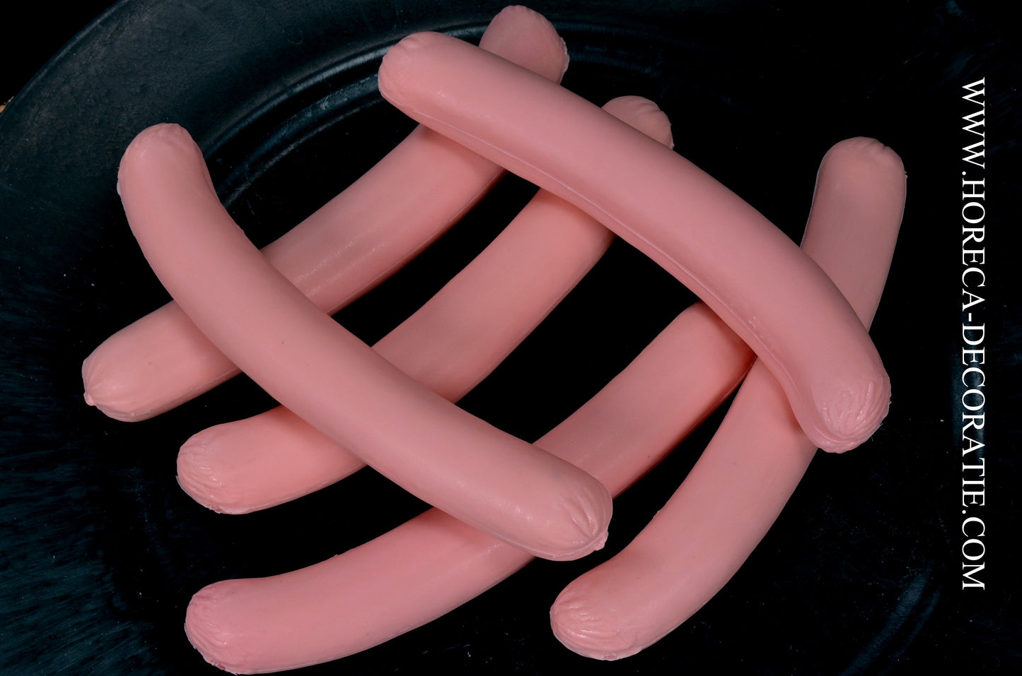 Worstjes, rauw, roze 6 stuks - 25x165 mm - namaak