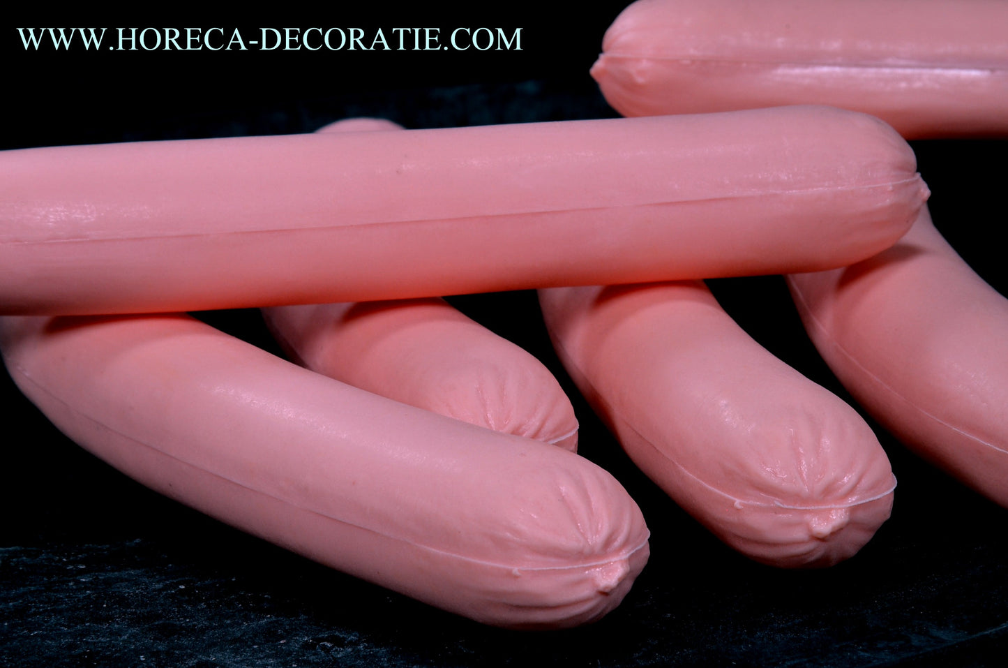 Worstjes, rauw, roze 6 stuks - 25x165 mm - namaak