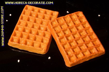 Belgian waffle, 2 pieces - 120 x 90 mm - bread dummy