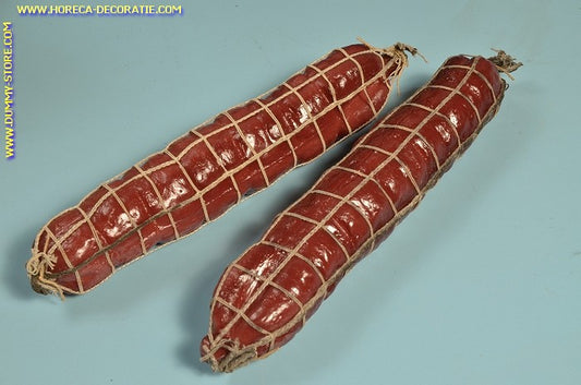 Salami in net, groot, 2 stuks (B2) - 50x250 mm - namaak