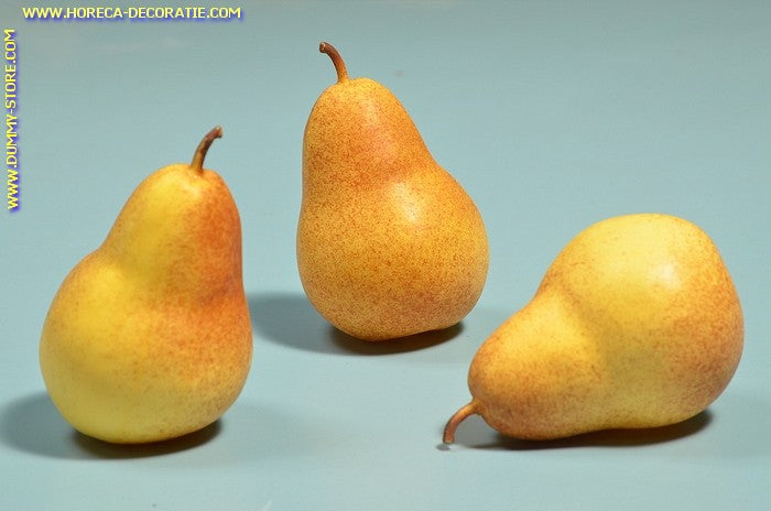 Pears, yellow/red, medium, 3 pieces (decoration)